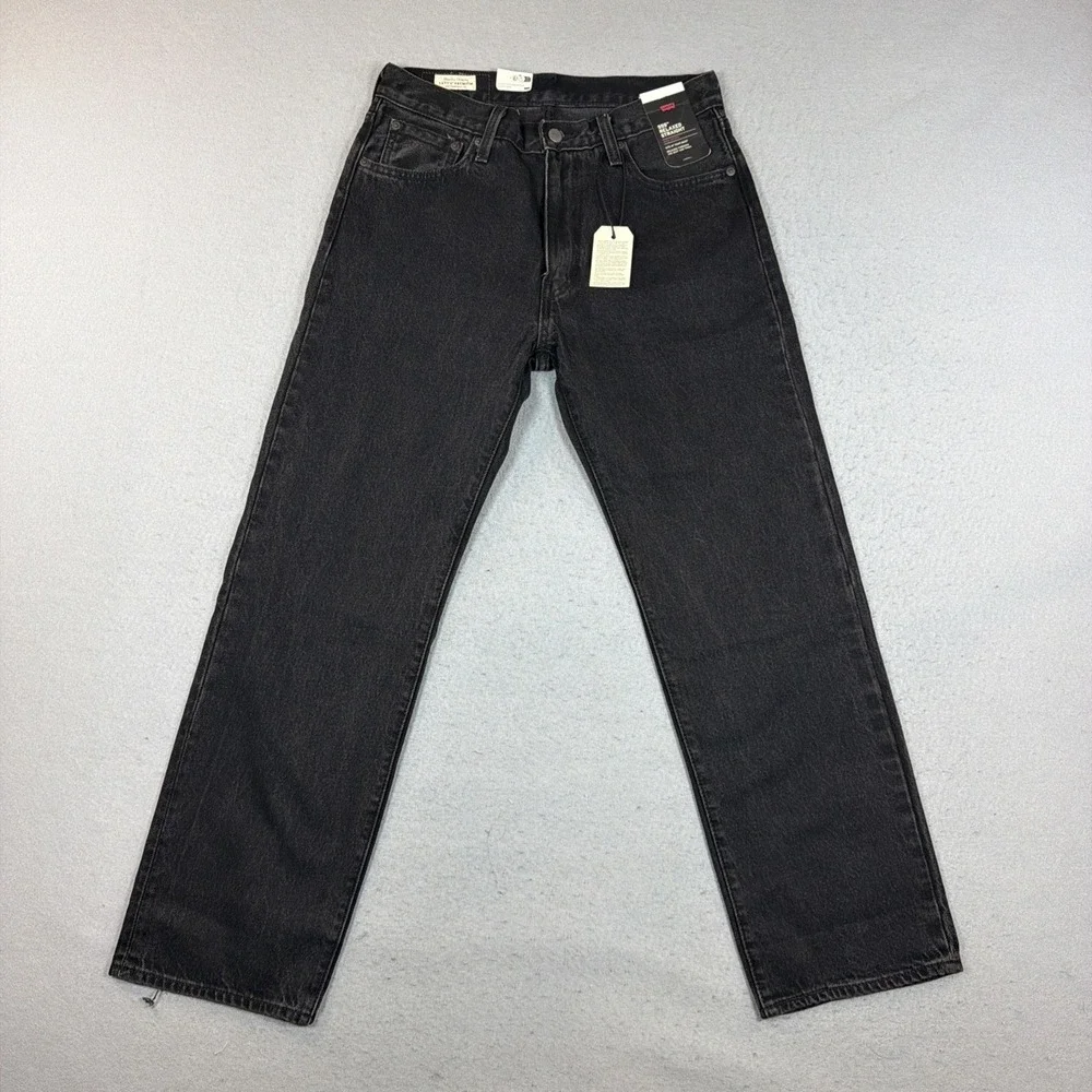 Levis Premium Men 555 Relax Fit Straight Leg Jeans 30x30 Black NWT 100% Cotton